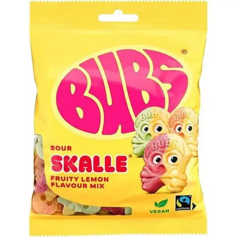 BUBS Goody Sour Fruity Lemon Skulls 90g