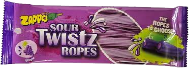 ZAPPO Sour Twistz Ropes Grape